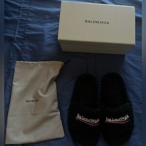 Balenciaga furry slides